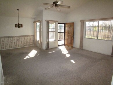 Hallway view to Family room & dining are