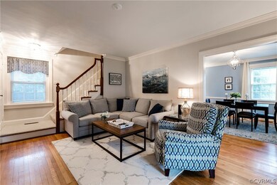 Inviting living room with hardwood floors.