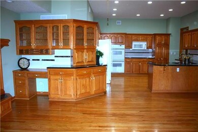 Wood flooring throughout with wide open plan, high