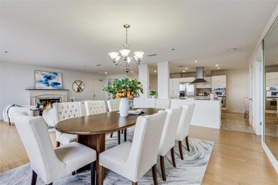 Dining space featuring visible vents, a glass cov