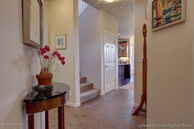 View from front entryway to living/dinin