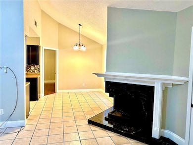 View into dining area and kitchen