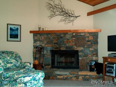 Stone wood-burning fireplace