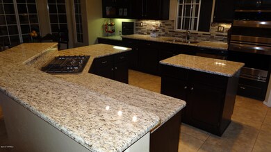 Kitchen granite counters & island