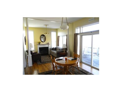 Lots of windows and a wood burning fire place