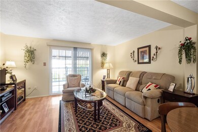 Living area leading to covered deck on main level