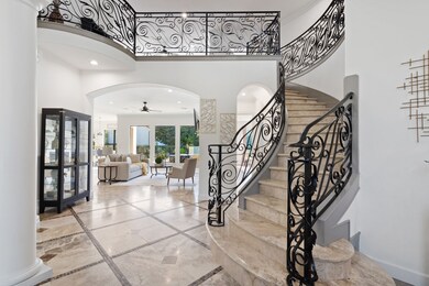 View of the open entryway, where the grand stairca
