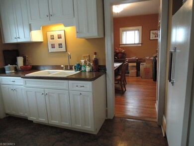 Updated kitchen with extra deep double sink.