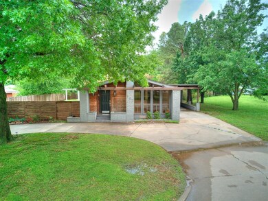 Mid-century inspired home featuring concrete circl