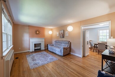 Living room featuring light wood-type flooring