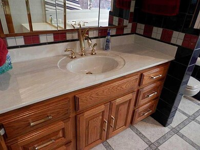 Bathroom. Enlarge to see the custom fixtures.