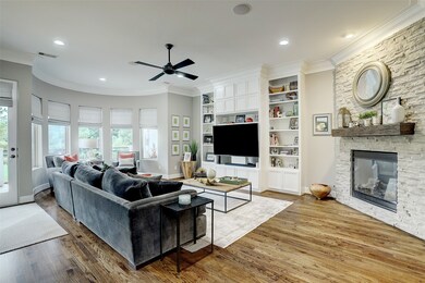 The second floor living room welcomes you with cus