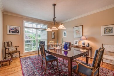 The formal dining room is a large space that could
