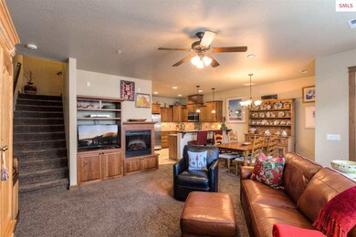 Kitchen with breakfast bar and the dining area are