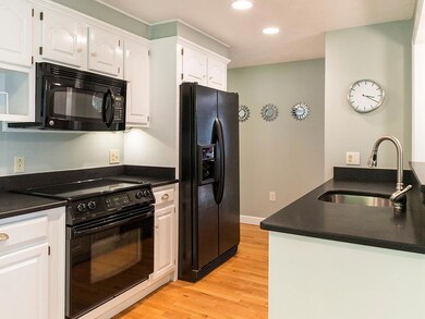 The black granite counter tops are...