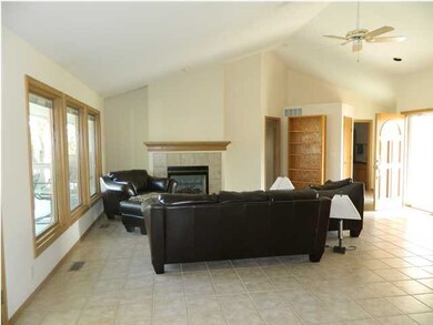 Vaulted ceilings and gas fireplace!