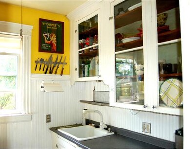 Kitchen. Pantry style kitchen with original glass