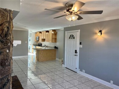 View of Front Door and kitchen