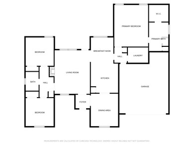Split bedroom floor plan, all one level, 1752 sf. 