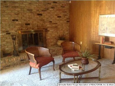 Beautiful brick wall with fireplace.
