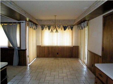 In kitchen dining area.