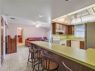 Breakfast bar in kitchen