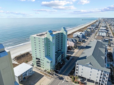 Bird's eye view with a water view and a beach view