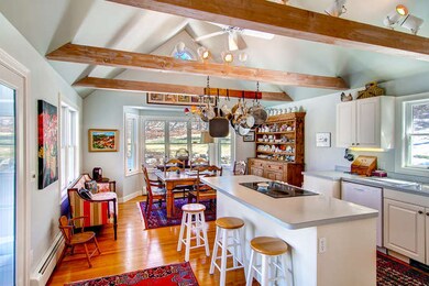 Bright and open dining room and kitchen.