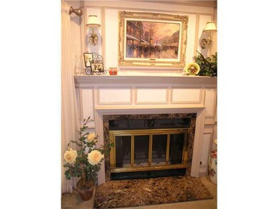 Living Room. The gorgeous marble fireplace highlig