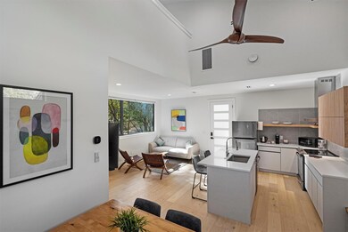 Living area featuring light wood-type flooring, a