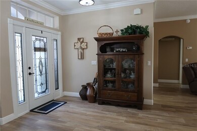 Foyer of home with Leaded glass
