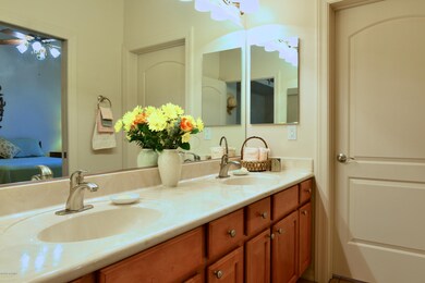 Guest bathroom double sinks