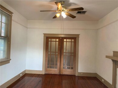 Pocket doors give the gives pprivacy between the bedrom and living room.