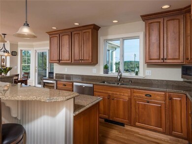 The granite counter tops and the...