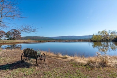 Water view with a mountain view