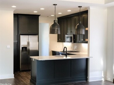 Iron Black Cabinets + Iron Pendants w/ Gold Flakes