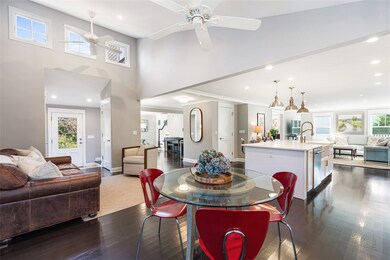 Cathedral ceiling, transom windows and open flow o
