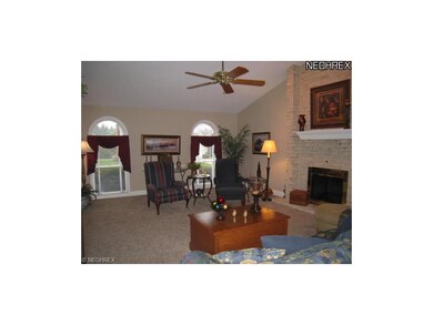 Open & inviting great room with cathedral ceiling 