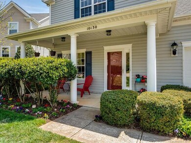 Cheerful welcoming front porch