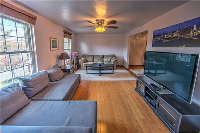 Spacious Living Room with Bamboo Floors