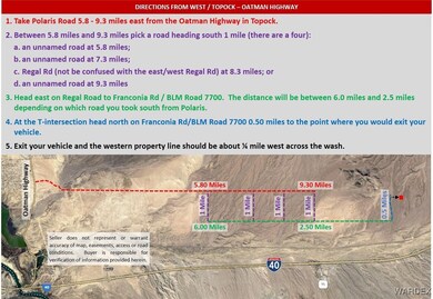 Directions, please use a four wheel drive vehicle.