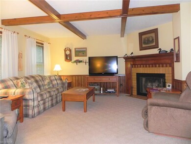 Lovely Family Room with custom wood burning firepl