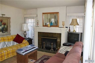Cozy fireplace in living room