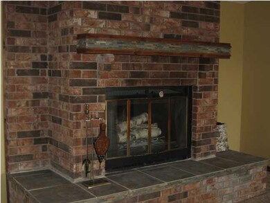 Updated tiled fireplace