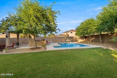 Large backyard pool view