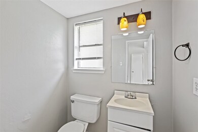 This powder room is great for guests.