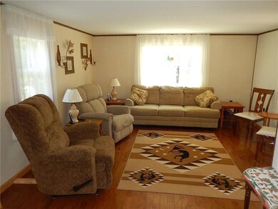 Spacious living room with newer flooring