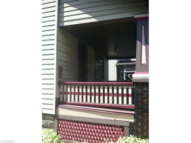 Great porch with decorative painting.