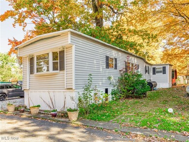 Side view of mobile home