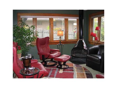 Family Room. Cozy family room with free standing f